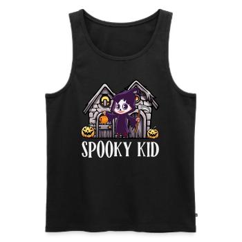 Costume d’Halloween SPOOKY KID Drôle Halloween - Débardeur bio Premium Homme - noir - Devant - AI Model Male 178 light (178cm)