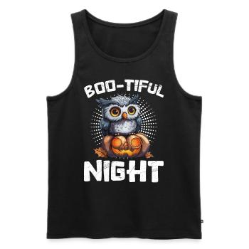 Costume d’Halloween Enfants BOO-TIFUL NIGHT CREEPY - Débardeur bio Premium Homme - noir - Devant - AI Model Male 178 light (178cm)