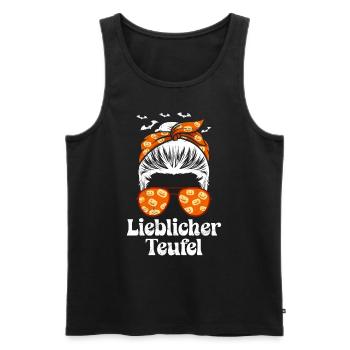 Halloween Kostüm Kinder LIEBLICHER TEUFEL Lustig - Männer Premium Bio Tank Top - Schwarz - Vorne - Michal (187cm)