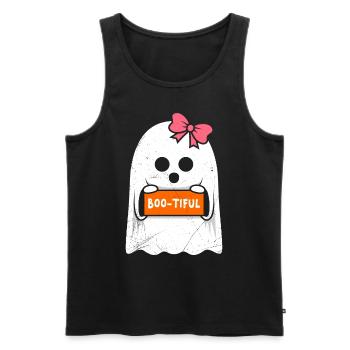 Costume d’Halloween Enfants BOO-TIFUL Drôle Halloween - Débardeur bio Premium Homme - noir - Devant - AI Model Male 178 light (178cm)