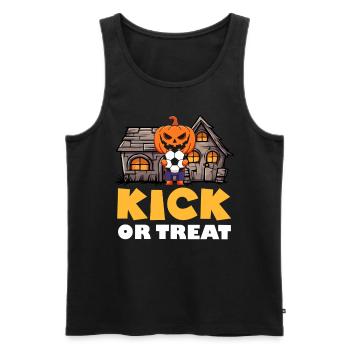 Halloween Kids KICK OR TREAT Funny Football Fan - Men's Premium Organic Tank Top - black - Front - Michal (187cm)