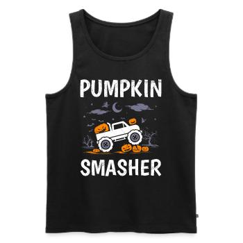 Fête d’Halloween CITROUILLE SMASHER Drôle Enfants - Débardeur bio Premium Homme - noir - Devant - Michal (187cm)