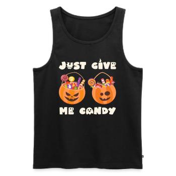 Halloween Kostüm JUST GIVE ME CANDY Halloween - Männer Premium Bio Tank Top - Schwarz - Vorne - Michal (187cm)