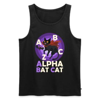 Halloween Kostüm ALPHA BAT CAT Lustiges Alphabet - Männer Premium Bio Tank Top - Schwarz - Vorne - Michal (187cm)