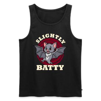 Halloween Party SLIGHTLY BATTY Funny Girl - Men's Premium Organic Tank Top - black - Front - AI Model Male 178 light (178cm)