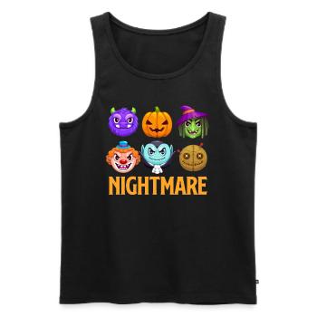 Costume d’Halloween Enfants SPOOKY NIGHT Drôle - Débardeur bio Premium Homme - noir - Devant - Michal (187cm)