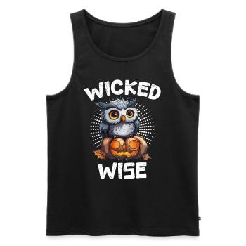 Halloween Costume Kids WICKED WISE Spooky - Men's Premium Organic Tank Top - black - Front - Michal (187cm)
