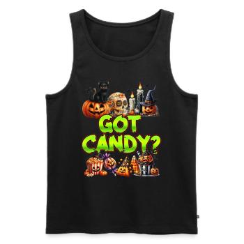 Les enfants de la fête d’Halloween VOUS AVEZ DES BONBONS ? Amusement - Débardeur bio Premium Homme - noir - Devant - Michal (187cm)