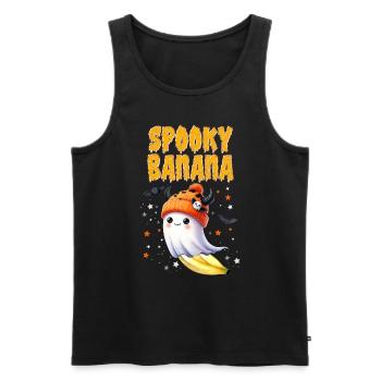 Costume d’Halloween Enfants SPOOKY BANANA Drôle - Débardeur bio Premium Homme - noir - Devant - Michal (187cm)
