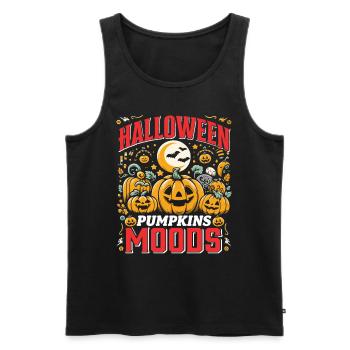 HALLOWEEN PUMPKIN MOODS Funny Halloween - Men's Premium Organic Tank Top - black - Front - Michal (187cm)