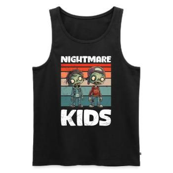 Halloween Party NIGHTMARE KIDS Creepy Zombie - Men's Premium Organic Tank Top - black - Front - Michal (187cm)
