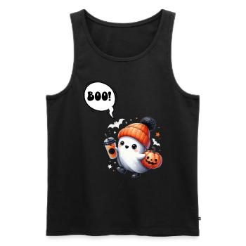 Halloween Costume Kids BOOO Funny Girl - Men's Premium Organic Tank Top - black - Front - AI Model Male 178 light (178cm)
