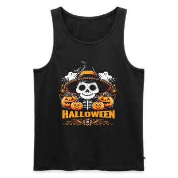 Halloween Enfants Fête HALLOWEEN Costume Enfants - Débardeur bio Premium Homme - noir - Devant - Michal (187cm)