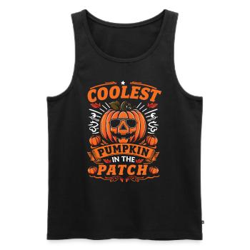 Costume d’Halloween CITROUILLE LA PLUS COOL DU PATCH - Débardeur bio Premium Homme - noir - Devant - Michal (187cm)