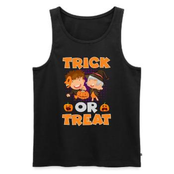 Costume d’Halloween Enfants TRICK OR TREAT Fun - Débardeur bio Premium Homme - noir - Devant - Michal (187cm)