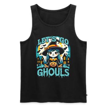 Halloween Costume Girl LET'S GO GHOULS Funny - Men's Premium Organic Tank Top - black - Front - Michal (187cm)