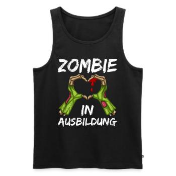 Halloween Kostüm Kinder ZOMBIE IN AUSBILDUNG - Männer Premium Bio Tank Top - Schwarz - Vorne - Michal (187cm)