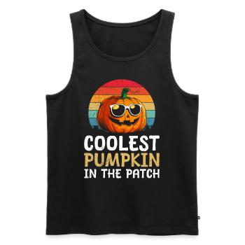 Halloween CITROUILLE LA PLUS COOL DE LA RÉGION Amusant - Débardeur bio Premium Homme - noir - Devant - Michal (187cm)