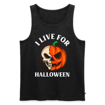 Halloween Party I LIVE FOR HALLOWEEN Kinder - Männer Premium Bio Tank Top - Schwarz - Vorne - Michal (187cm)