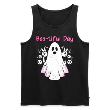 Halloween BOO-tiful DAY Drôle Fille Heureux - Débardeur bio Premium Homme - noir - Devant - AI Model Male 178 light (178cm)
