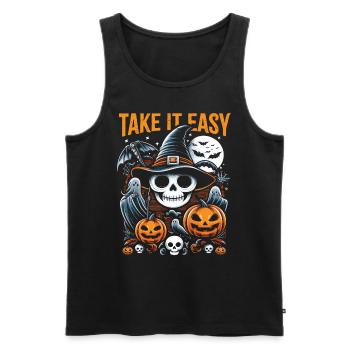 Costume d’Halloween Enfants TAKE IT EASY Fun - Débardeur bio Premium Homme - noir - Devant - Michal (187cm)