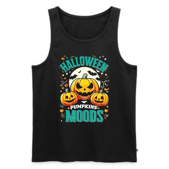 HALLOWEEN PUMPKIN MOODS Funny Halloween - Men's Premium Organic Tank Top - black - Front - Michal (187cm)