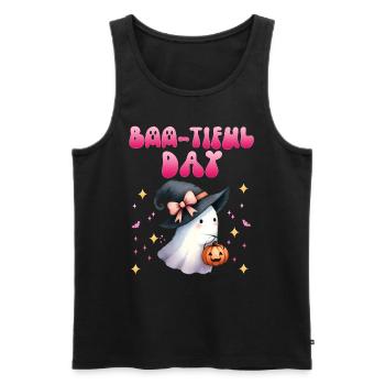 Halloween Fille BOO-TIFUL DAY Drôle de fille - Débardeur bio Premium Homme - noir - Devant - AI Model Male 178 light (178cm)