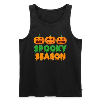 Fête d’Halloween SAISON EFFRAYANTE Enfants Halloween - Débardeur bio Premium Homme - noir - Devant - Michal (187cm)