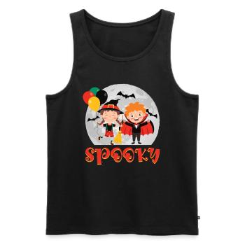Halloween Kostüm SPOOKY Halloween Party Kinder - Männer Premium Bio Tank Top - Schwarz - Vorne - AI Model Male 178 light (178cm)