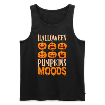 HALLOWEEN PUMPKIN MOODS Funny Halloween - Men's Premium Organic Tank Top - black - Front - Michal (187cm)