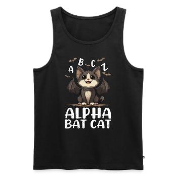 Halloween Kostüm ALPHA BAT CAT Lustiges Alphabet - Männer Premium Bio Tank Top - Schwarz - Vorne - Michal (187cm)