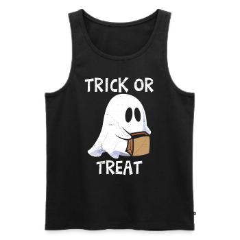 Fête d’Halloween TRICK OR TREAT - Débardeur bio Premium Homme - noir - Devant - Michal (187cm)