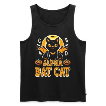 Halloween Enfants ALPHA BAT CHAT Drôle Halloween - Débardeur bio Premium Homme - noir - Devant - Michal (187cm)