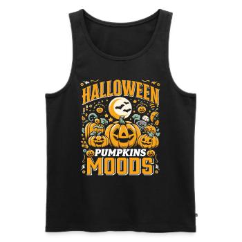 HALLOWEEN PUMPKIN MOODS Funny Halloween - Men's Premium Organic Tank Top - black - Front - Michal (187cm)
