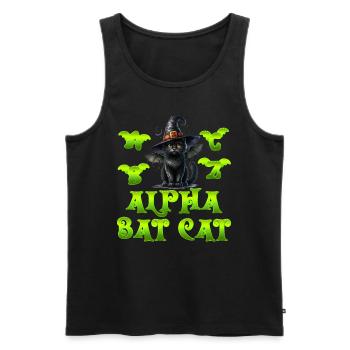Halloween Kostüm ALPHA BAT CAT Lustiges Alphabet - Männer Premium Bio Tank Top - Schwarz - Vorne - Michal (187cm)