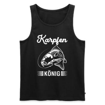 KARPFEN KÖNIG Lustiges Angeln Hobby Karpfen - Männer Premium Bio Tank Top - Schwarz - Vorne - Michal (187cm)