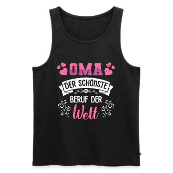 OMA DER SCHÖNSTE BERUF DER WELT Großmutter - Männer Premium Bio Tank Top - Schwarz - Vorne - Michal (187cm)