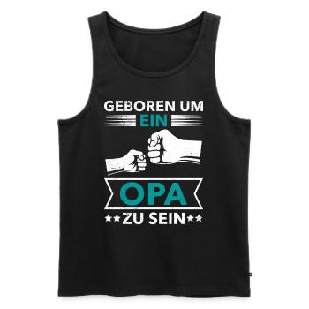 Opi GEBOREN UM EIN OPA ZU SEIN Lustiges - Männer Premium Bio Tank Top - Schwarz - Vorne - Michal (187cm)