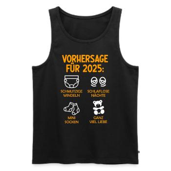 Werdende Eltern Vorhersage für 2025 Werdender Papa - Männer Premium Bio Tank Top - Schwarz - Vorne - Michal (187cm)