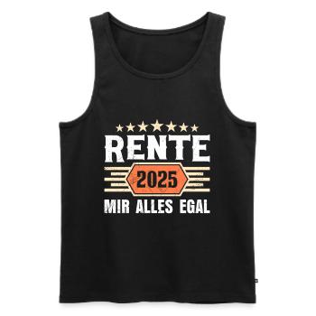 RENTE 2025 MIR ALLES EGAL Lustiges Rentner - Männer Premium Bio Tank Top - Schwarz - Vorne - Michal (187cm)