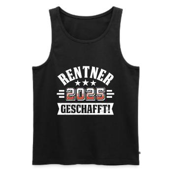 RENTNER 2025 GESCHAFFT Lustiges Ruhestand - Männer Premium Bio Tank Top - Schwarz - Vorne - Michal (187cm)