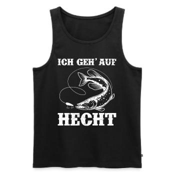 Hecht Angeln ICH GEH AUF HECHT Lustiges Angler - Männer Premium Bio Tank Top - Schwarz - Vorne - Michal (187cm)