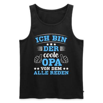 Opi ICH BIN DER COOLE OPA VON DEM ALLE REDEN - Männer Premium Bio Tank Top - Schwarz - Vorne - Michal (187cm)
