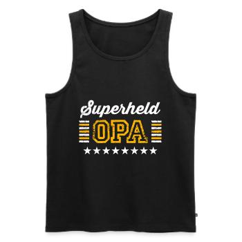 Großvater SUPERHELD OPA Lustiges Großväter Opi - Männer Premium Bio Tank Top - Schwarz - Vorne - Michal (187cm)