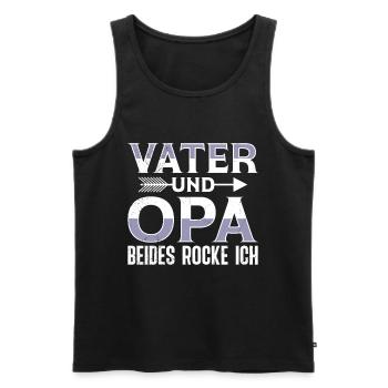 VATER UND OPA BEIDES ROCKE ICH Lustiges - Männer Premium Bio Tank Top - Schwarz - Vorne - Michal (187cm)