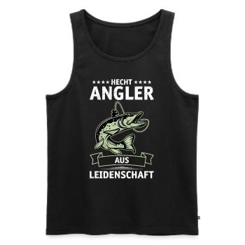 HECHT ANGLER AUS LEIDENSCHAFT Lustiges Angeln - Männer Premium Bio Tank Top - Schwarz - Vorne - Michal (187cm)