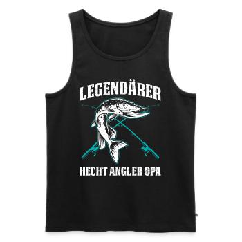 Angeln Hobby LEGENDÄRER HECHT ANGLER OPA Lustiges - Männer Premium Bio Tank Top - Schwarz - Vorne - Michal (187cm)