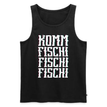 Angler KOMM FISCHI FISCHI FISCHI Lustiges Angeln - Männer Premium Bio Tank Top - Schwarz - Vorne - AI Model Male 178 light (178cm)