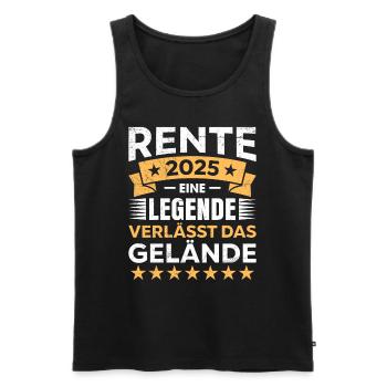 RENTE 2025 EINE LEGENDE VERLÄSST DAS GELÄNDE - Männer Premium Bio Tank Top - Schwarz - Vorne - Michal (187cm)