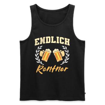 ENDLICH RENTNER Lustiges Renteneintritt Bierfan - Männer Premium Bio Tank Top - Schwarz - Vorne - Michal (187cm)